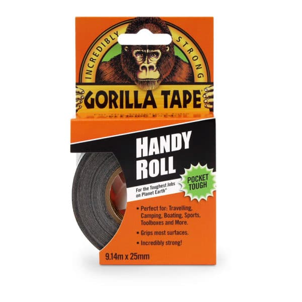 GORILLA TAPE 25MM X 9M BLACK HANDY ROLL