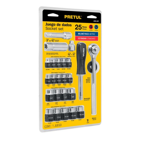TRUPER DRIVE SOCKET SET 1/4 & 3/8